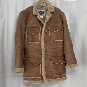 Boys Size 8 Brown Vecchio Ponte 100% Shearling Lamb  Jacket .